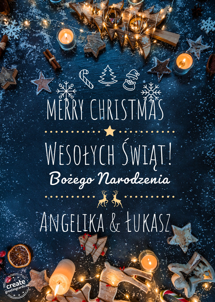 MERRY CHRISTMAS Wesołych Świąt Angelika & Łukasz