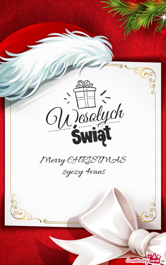 Merry CHRISTMAS   życzy 4vans