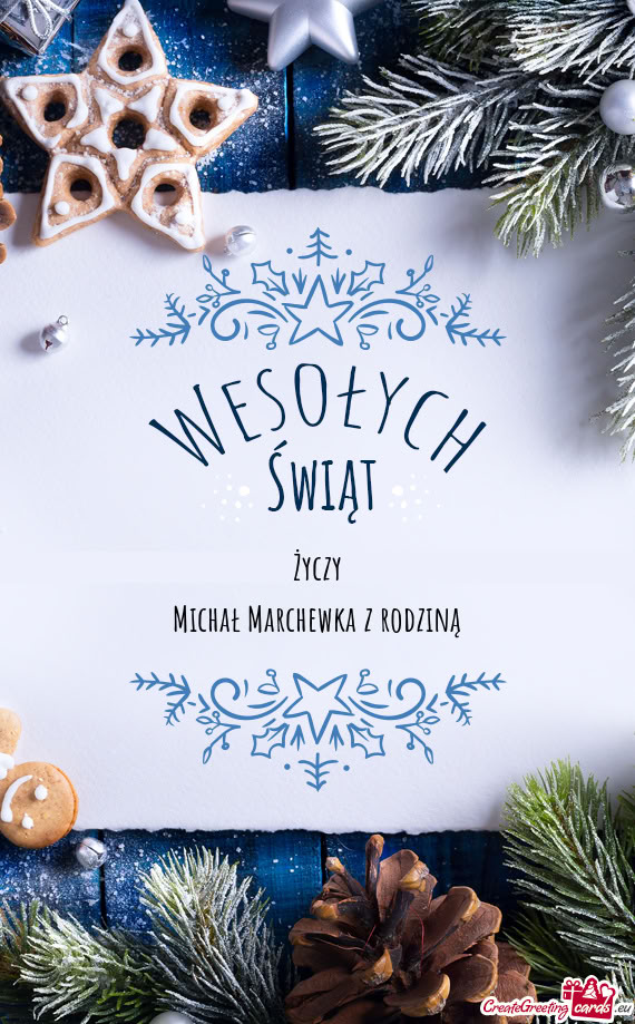 Michał Marchewka z rodziną