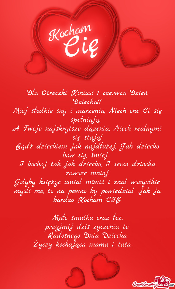 Miej słodkie sny i marzenia, Niech one Ci się spełniają