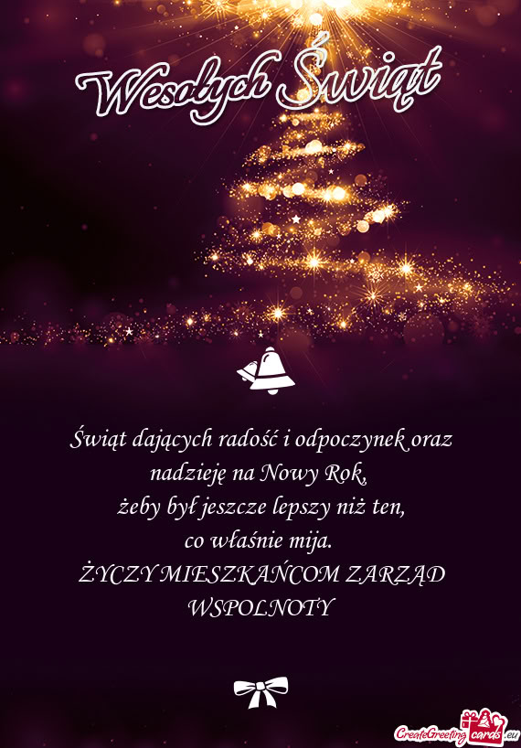 MIESZKAŃCOM ZARZĄD WSPOLNOTY