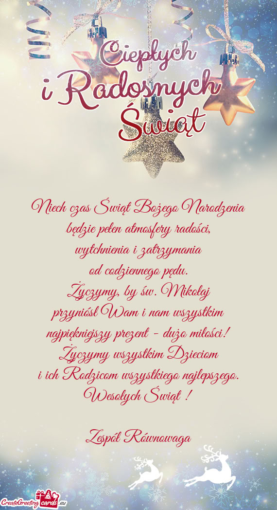 Mikołaj przyniósł Wam i nam wszystkim najpiękniejszy prezent - dużo miłości! Życzymy wsz