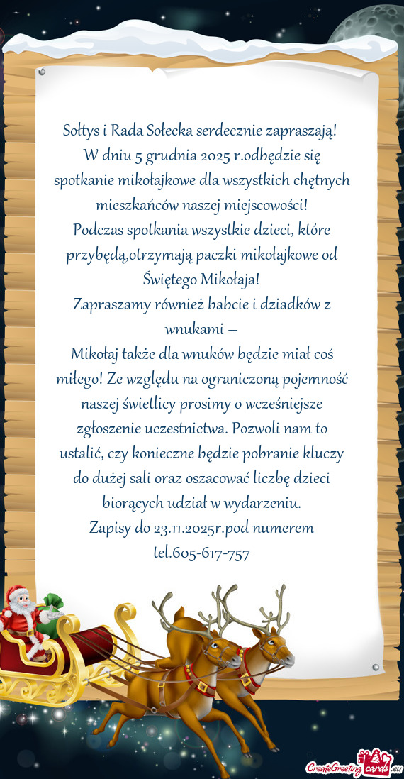 Mikołaj także dla wnuków będzie miał coś miłego! Ze względu na ograniczoną pojemność nasz