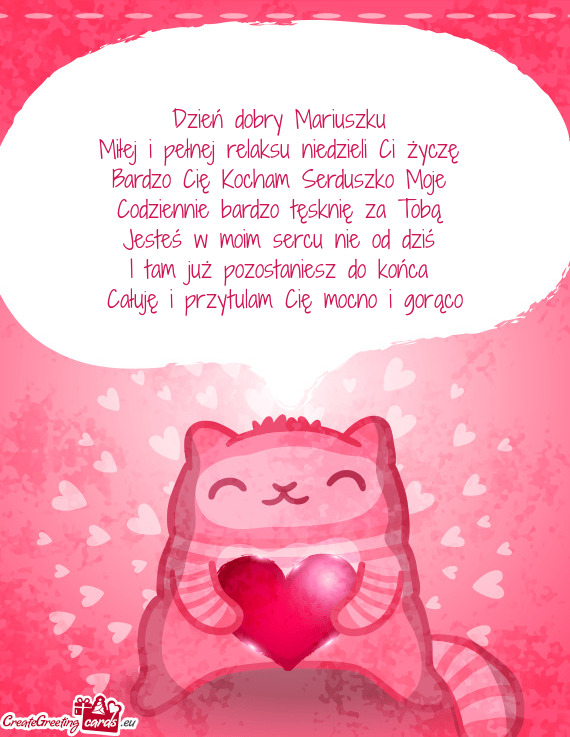 Miłej i pełnej relaksu niedzieli Ci życzę