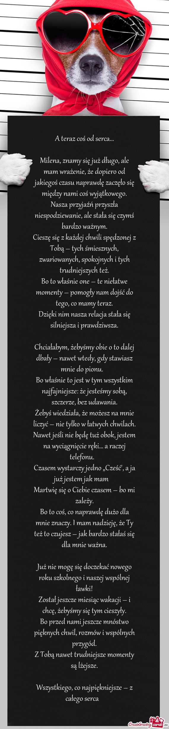 Milena, znamy się już długo, ale mam wrażenie, że dopiero od jakiegoś czasu naprawdę zaczęł