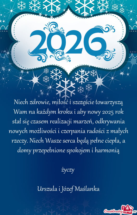 Miłość i szczęście towarzyszą Wam na każdym kroku i aby nowy 2025 rok stał się czasem real