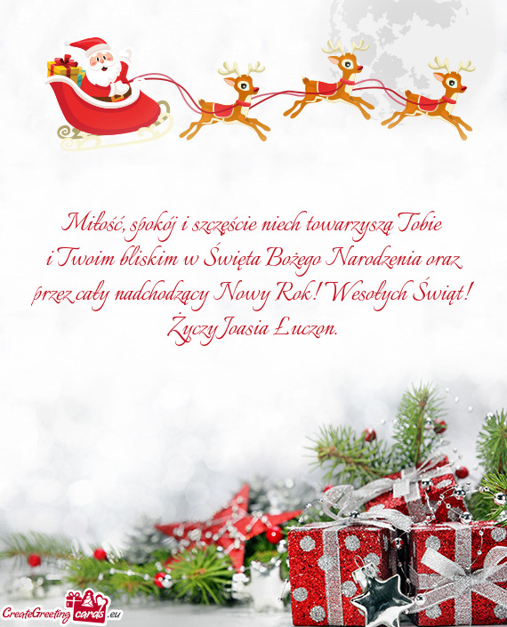 Miłość, spokój i szczęście niech towarzyszą Tobie