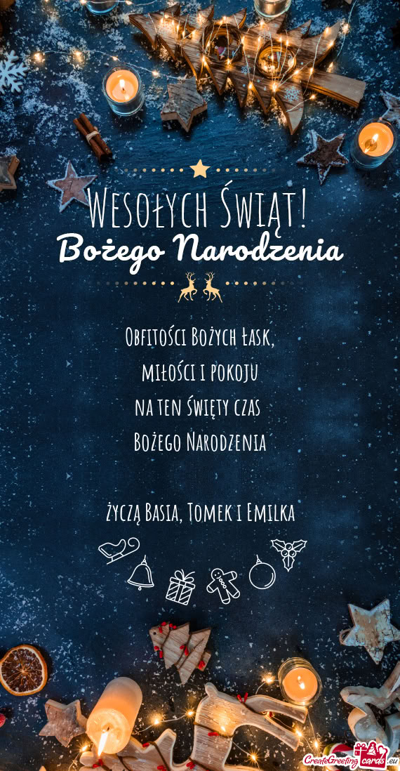 Miłości i pokoju na ten święty czas Bożego Narodzenia życzą Basia