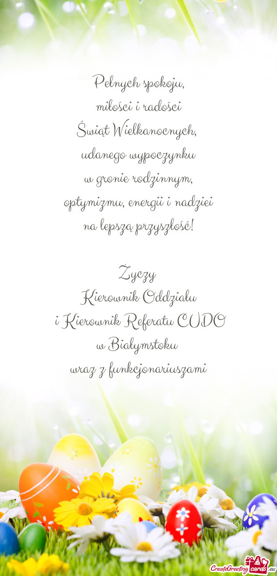 Miłości i radości Świąt Wielkanocnych