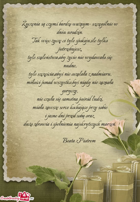 Miłości ponad wszystko,byś nigdy nie zaznała goryczy