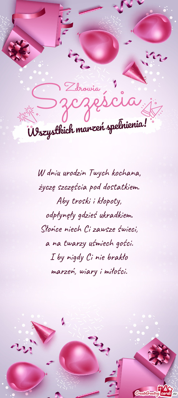 Miłości. 🤗🎁🍀💐🎉