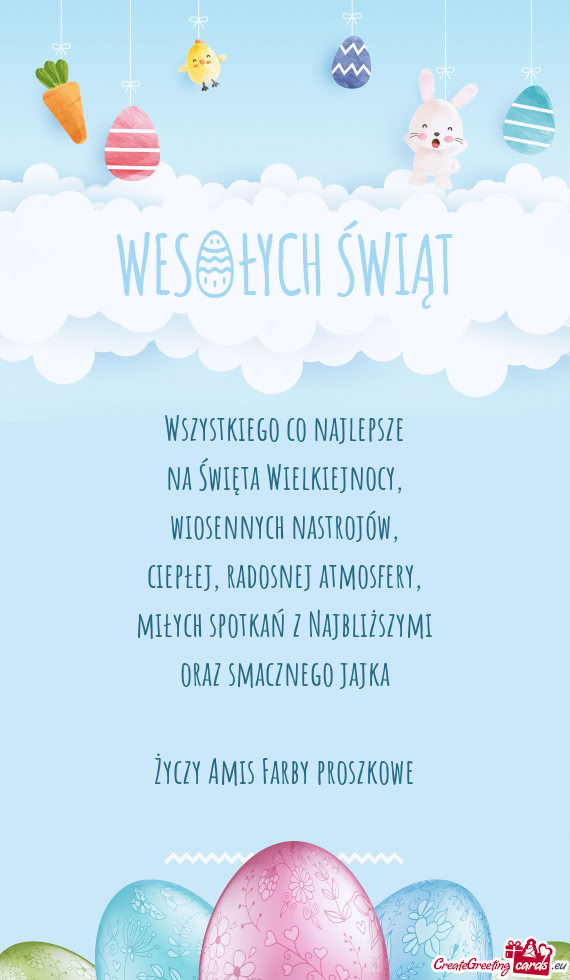 Miłych spotkań z Najbliższymi oraz smacznego jajka Amis Farby proszkowe