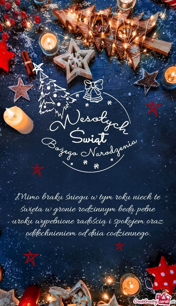 Mimo braku śniegu w tym roku niech te święta w gronie rodzinnym bedą pełne uroku wypełnione ra