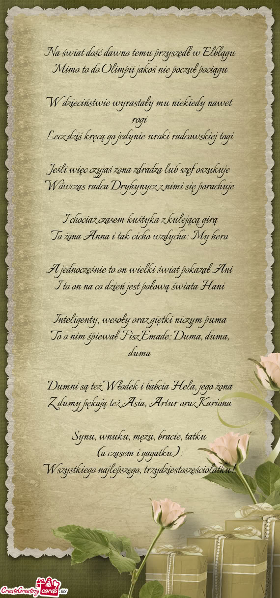 Mimo to do Olimpii jakoś nie poczuł pociągu