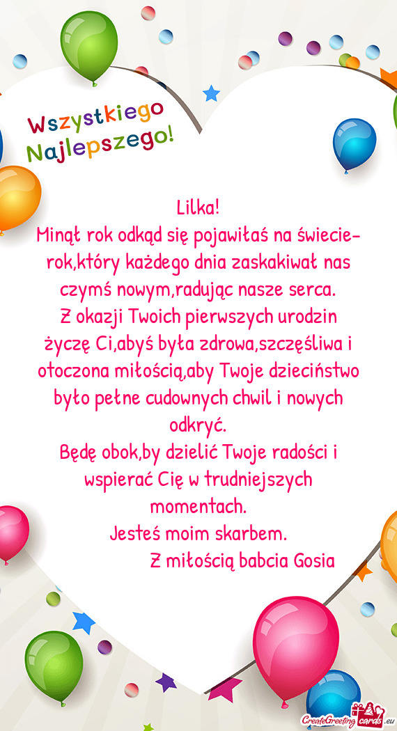 Minął rok odkąd się pojawiłaś na świecie- rok,który każdego dnia zaskakiwał nas czymś now