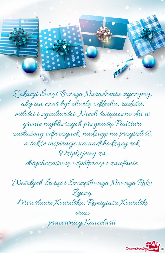 Mirosława Kowalska, Remigiusz Kowalski oraz