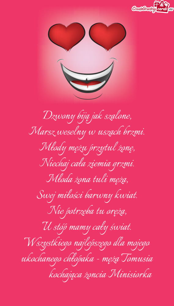 Młoda żona tuli męża