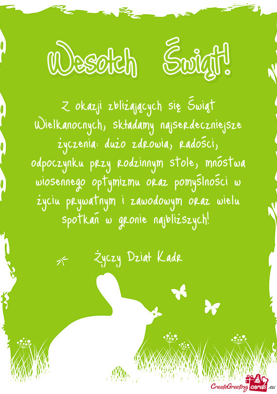 Mnóstwa wiosennego optymizmu oraz pomyślności w życiu prywatnym i zawodowym oraz wielu spotkań