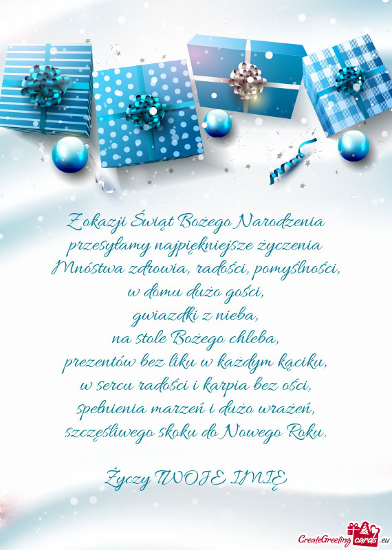 Mnóstwa zdrowia, radości, pomyślności