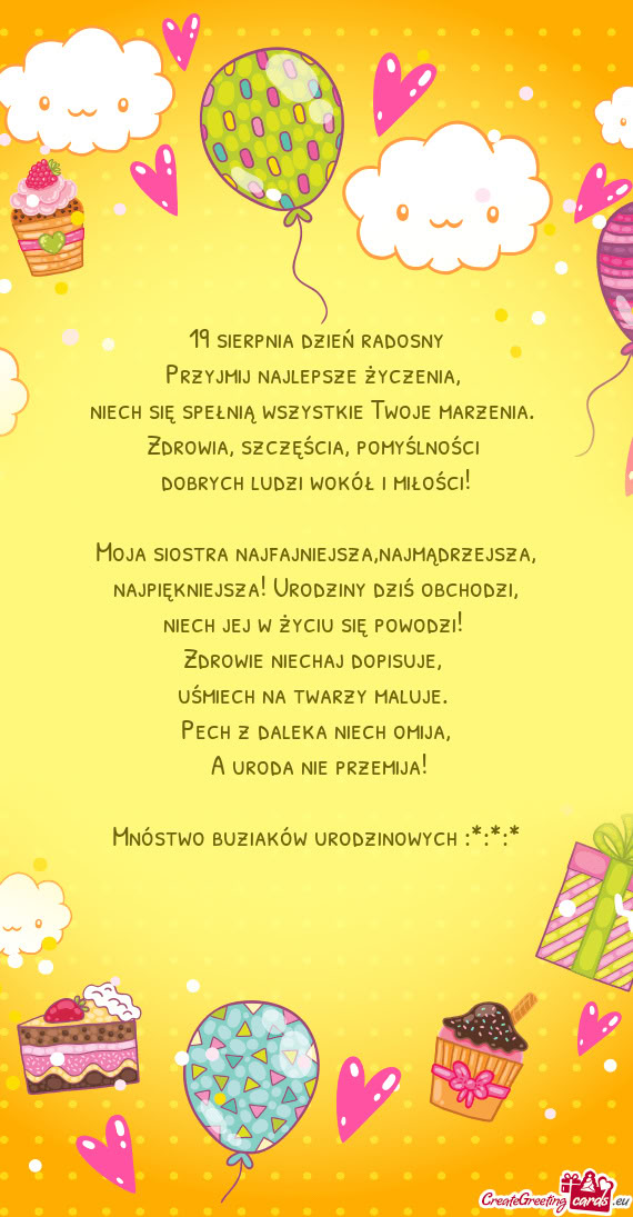 Mnóstwo buziaków urodzinowych