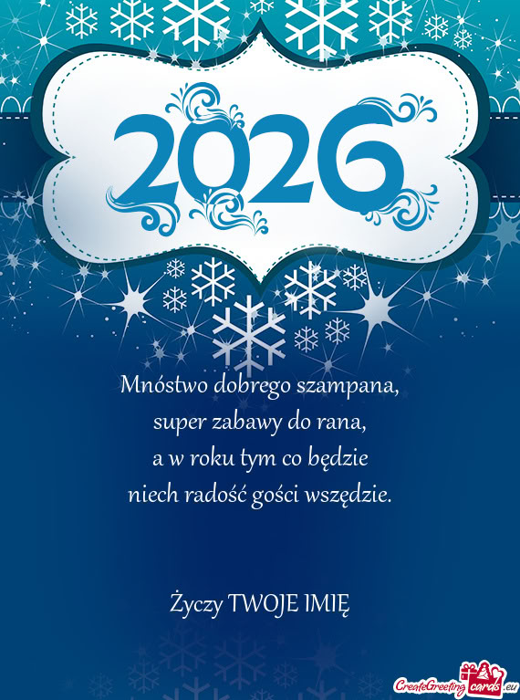 Mnóstwo dobrego szampana,  super zabawy do rana,  a w roku tym co będzie