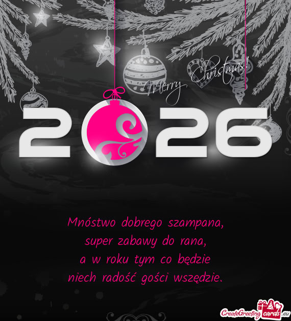 Mnóstwo dobrego szampana,  super zabawy do rana,  a w roku tym co będzie