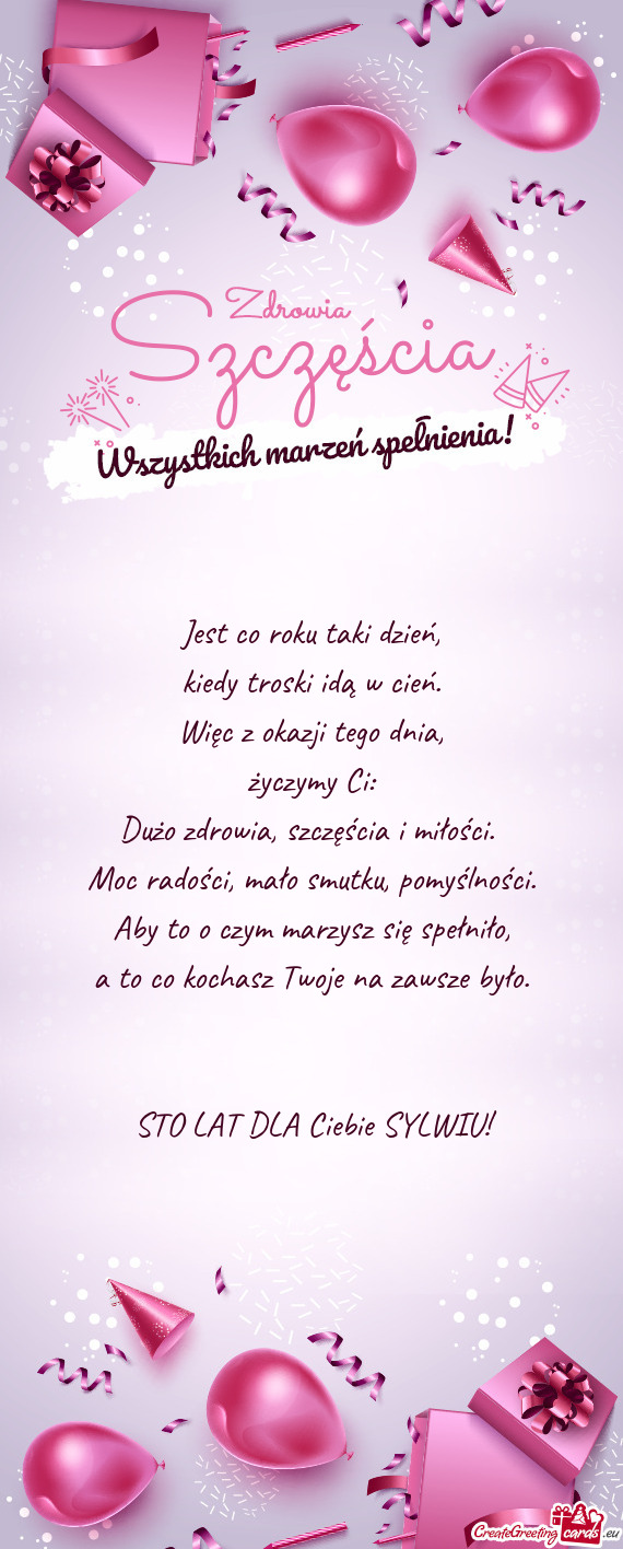 Moc radości, mało smutku, pomyślności