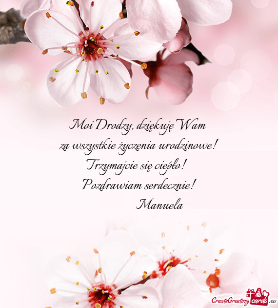 Moi Drodzy, dziękuję Wam