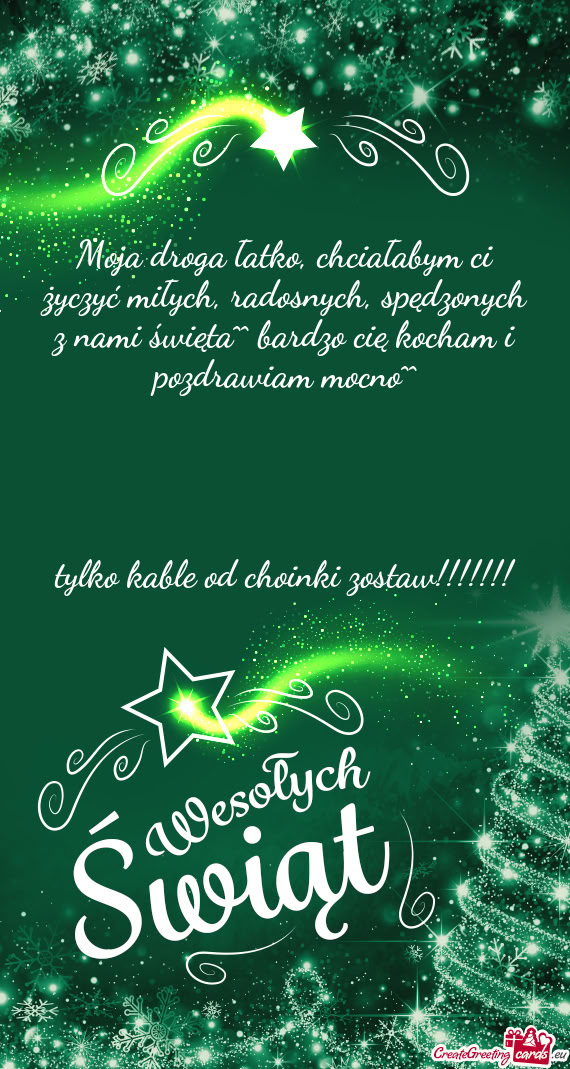 Moja droga łatko, chciałabym ci życzyć miłych, radosnych, spędzonych z nami święta^^ bardzo