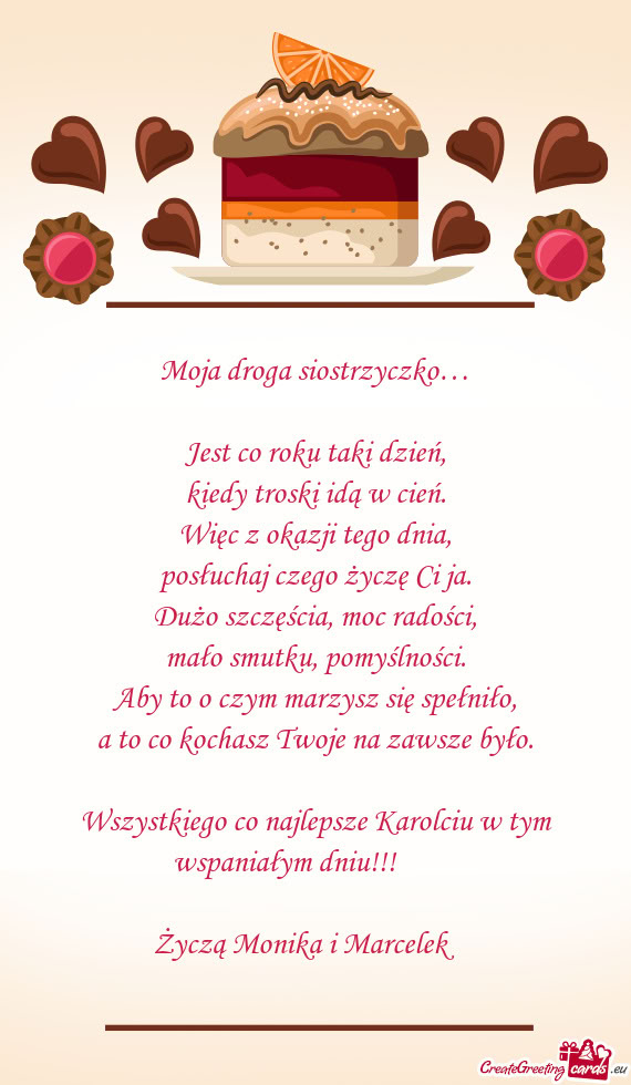 Moja droga siostrzyczko…