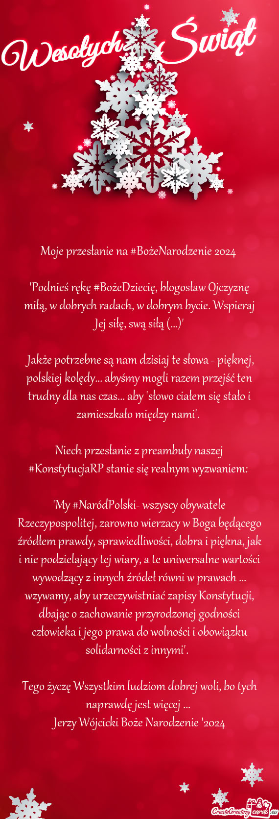 Moje przesłanie na #BożeNarodzenie 2024