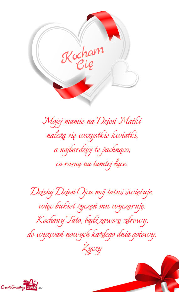 Mojej mamie na Dzień Matki