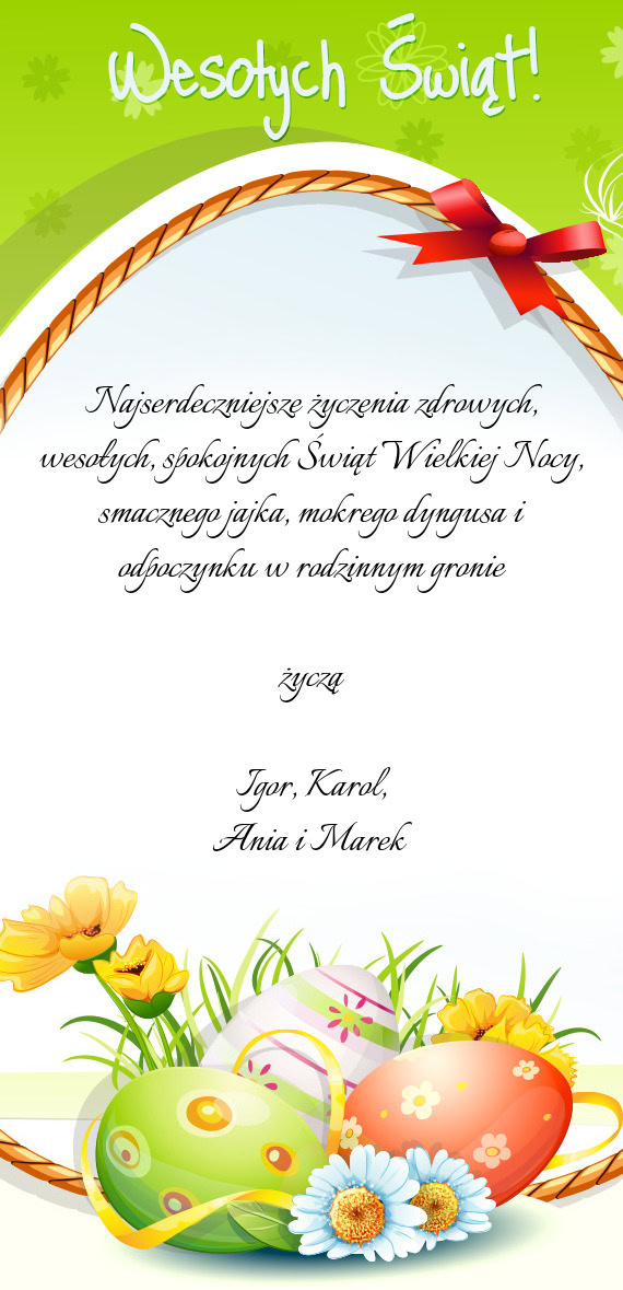 Mokrego dyngusa i odpoczynku w rodzinnym gronie