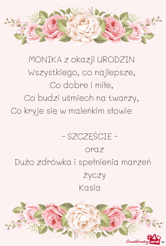 MONIKA z okazji URODZIN Wszystkiego