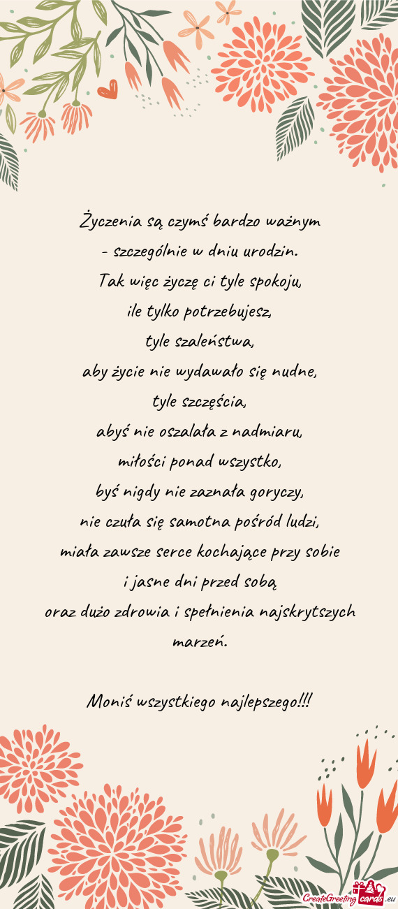 Moniś wszystkiego najlepszego