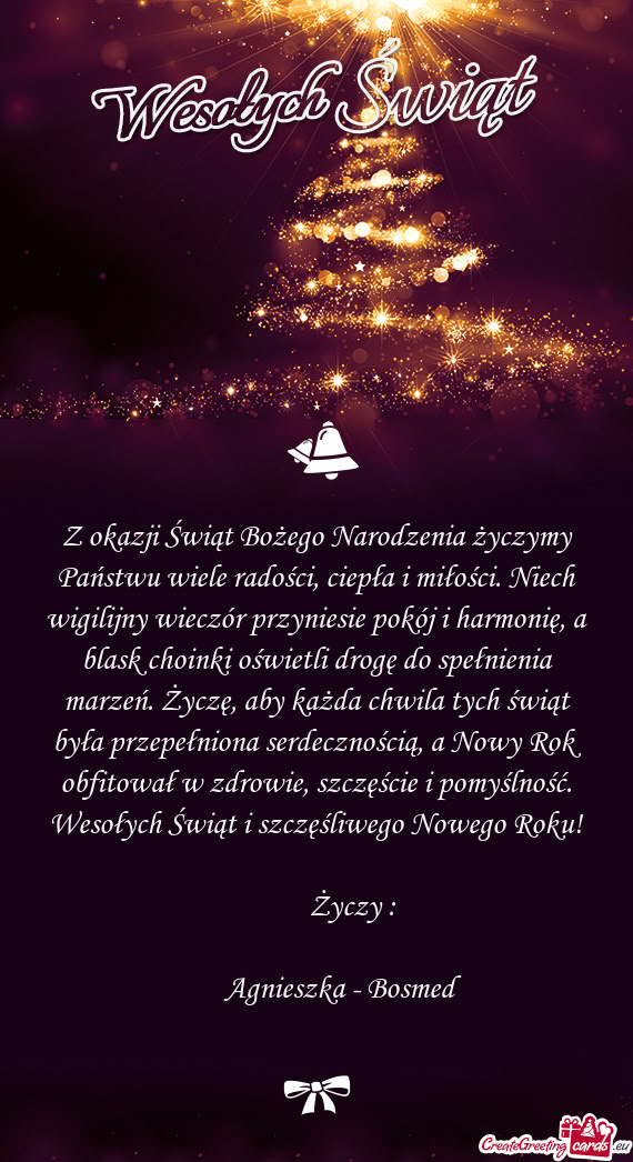 Ń. Życzę, aby każda chwila tych świąt była przepełniona serdecznością, a Nowy Rok obfitowa