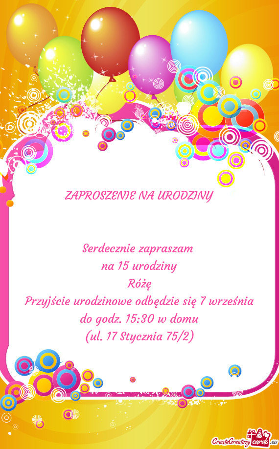 Na 15 urodziny