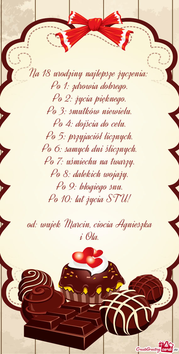 Na 18 urodziny najlepsze życzenia