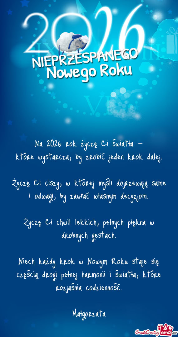 Na 2026 rok życzę Ci światła —