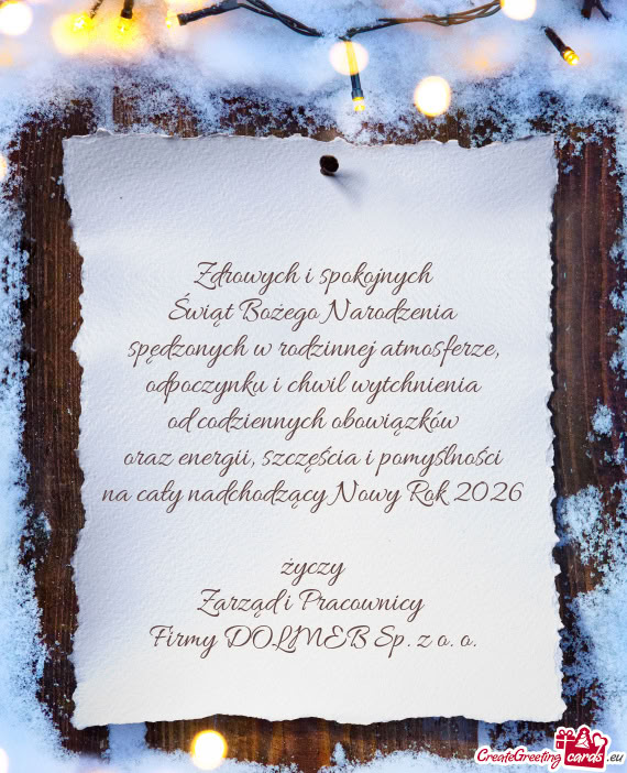 Na cały nadchodzący Nowy Rok 2026