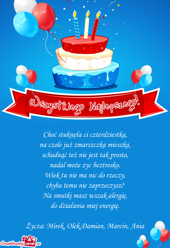 Na czole już zmarszczka mieszka