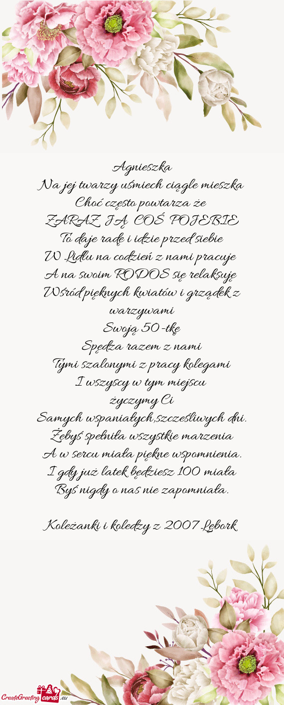 Na jej twarzy uśmiech ciągle mieszka