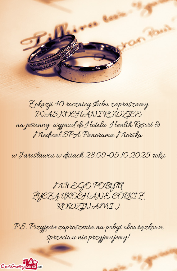 Na jesienny wyjazd do Hotelu Health Resort & Medical SPA Panorama Morska