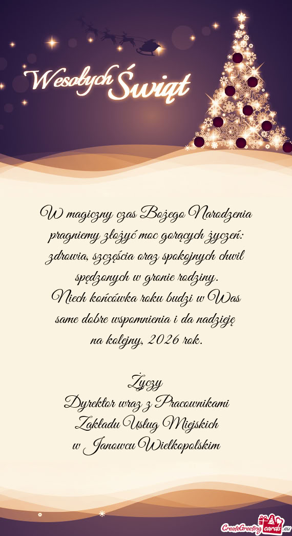 Na kolejny, 2026 rok