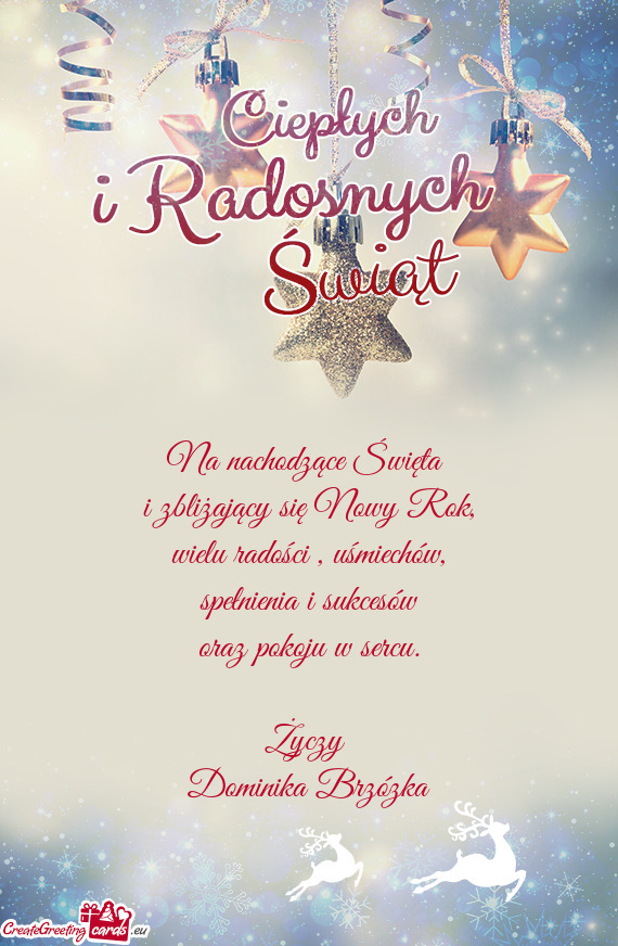 Na nachodzące Święta