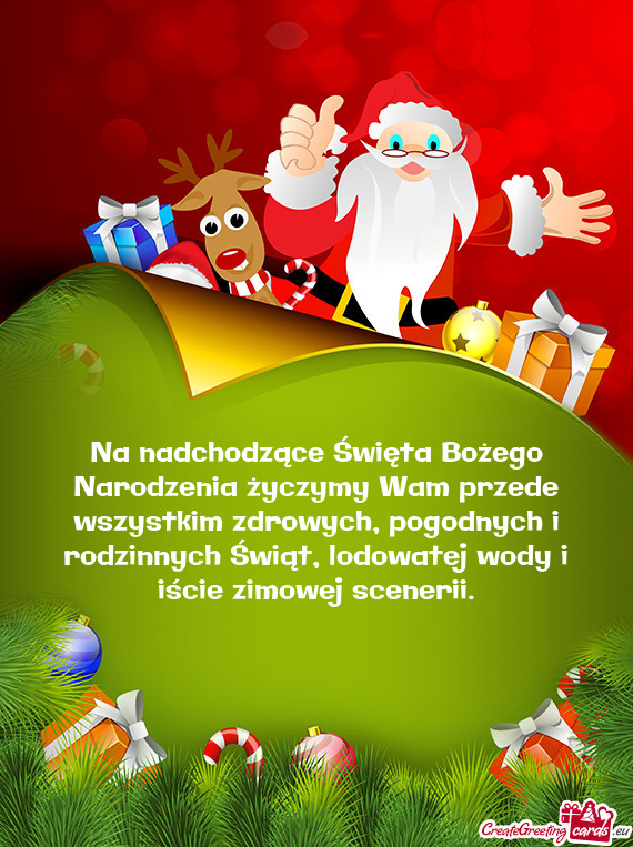 Na nadchodzące Święta Bożego Narodzenia życzymy Wam przede wszystkim zdrowych, pogodnych i rodz