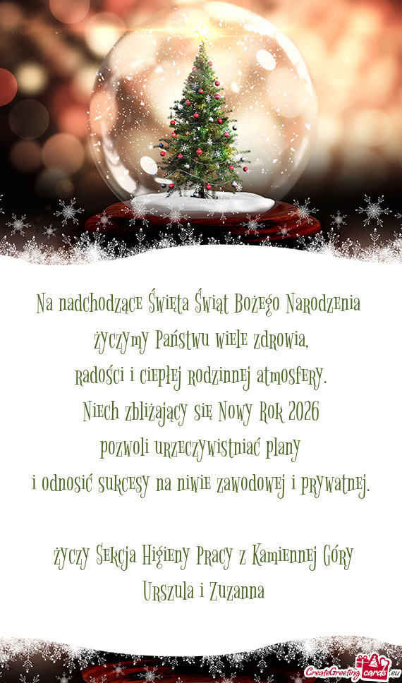 Na nadchodzące Święta Świąt Bożego Narodzenia