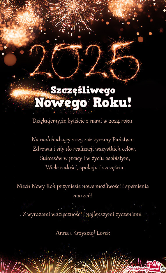 Na nadchodzący 2025 rok życzmy Państwu