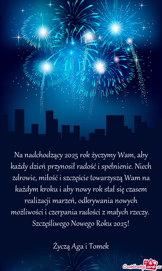 Na nadchodzący 2025 rok życzymy Wam, aby każdy dzień przynosił radość i spełnienie. Niech zd