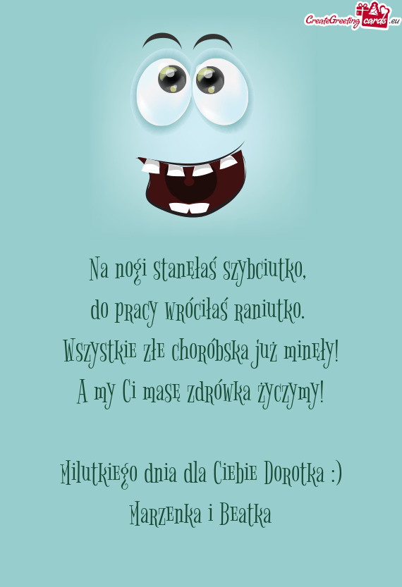 Na nogi stanęłaś szybciutko